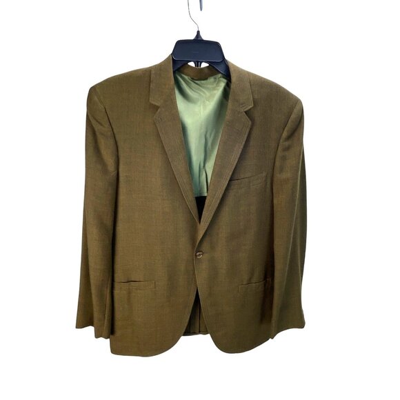 Vintage Darbyton Blazer Jacket One-Button Suit Jacket Blazer Men's Olive Green B - Picture 1 of 8